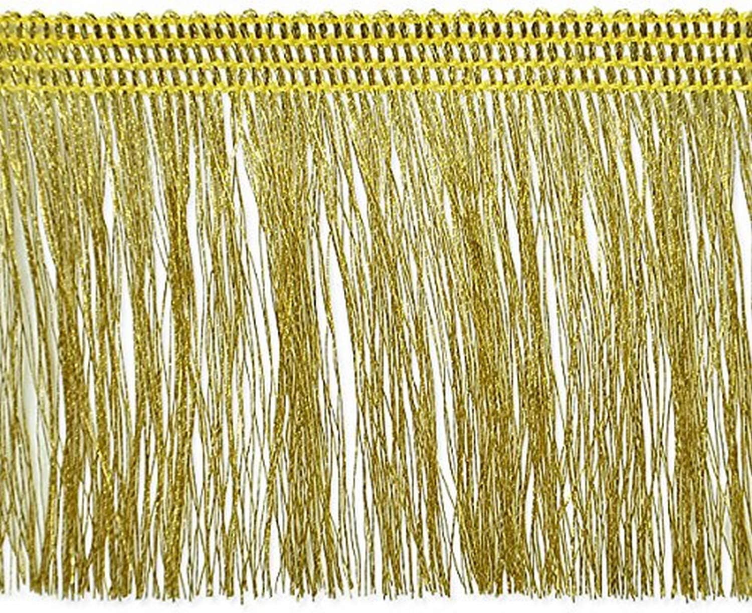 Expo International Etta Metallic Fringe Trim Embellishment, 10-Yard, Gold