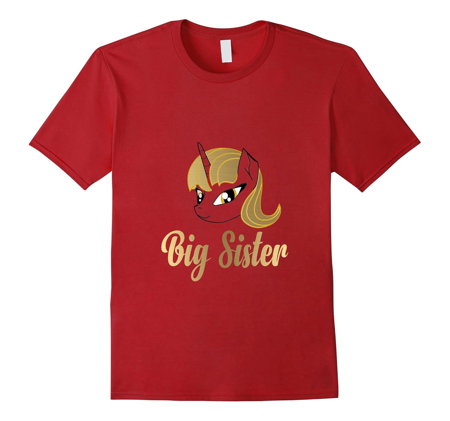 Big Sister Shirt - Cute Gold Golden Unicorn Sibling T-shirt-Rose