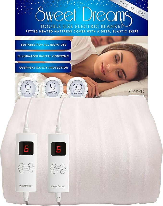 Sweet Dreams Electric Blanket Double Bed Size with Dual Controls 137