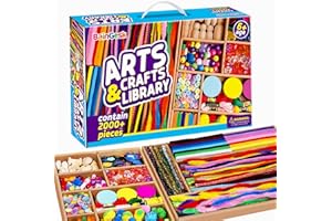 BAINGESK Arts and Crafts Supplies for Kids, 2000+ Piece Craft Kits Library in Craft Box, Crafting Supplies Set for Kids Ages 4, 5, 6, 7, 8, 9, 10, 11 &12 Year Old Boys & Girls, Ideas Art Kits Gift for Kids