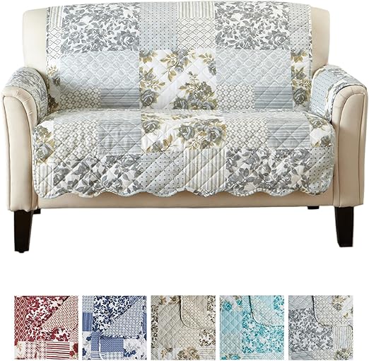Amazon Com Patchwork Scalloped Printed Furniture Protector Stain