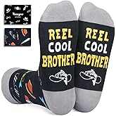 HAPPYPOP Black Reel Cool Gifts - Funny Socks for Dad Uncle Grandpa Son Grandson Husband