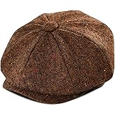 JANGOUL Boys Vintage Newsboy Cap Tweed Flat Beret Cabbie Hat for Kids Toddler Pageboy