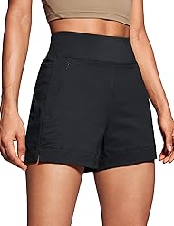 CRZ YOGA Women's Lightweight Mid Rise Hiking Shorts