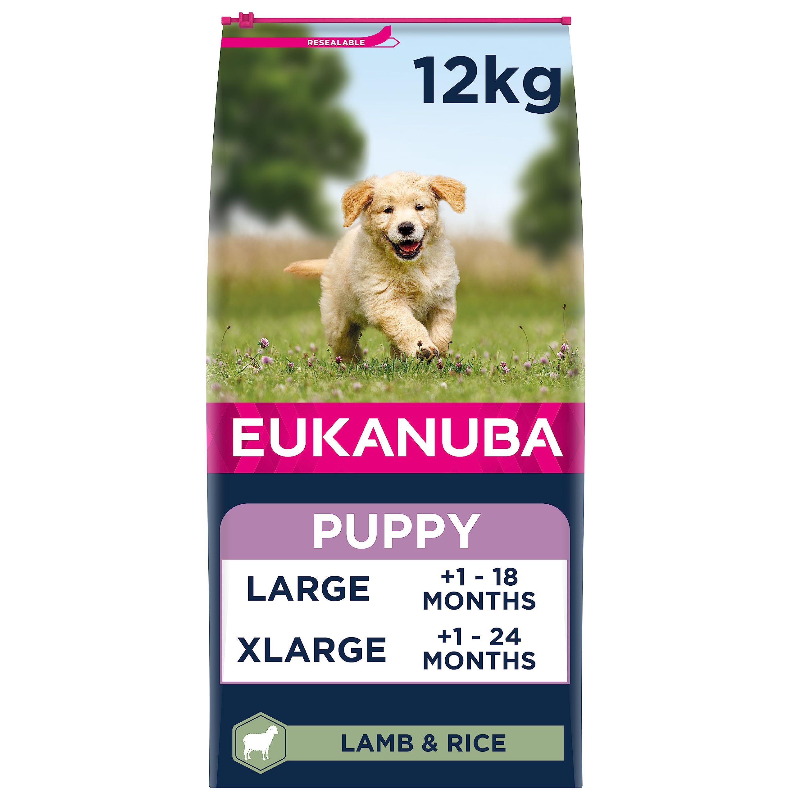 Eukanuba Complete Dry Dog Food for Puppy Large and Giant Breeds with Lamb and Rice 12 kg