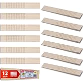 Prescored Pine Wood Shims for Leveling Spacing (12 Pack) 8" Length | Professional Quick-Snap Scored Pine Wooden Wedges to Level Doors, Windows, Indoor Cabinets, Counters, Drywall, Made in USA