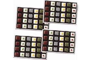 4 Holiday Gift Boxes - The Swiss Colony Christmas Petits Fours Assorted Gourmet Mini Layer Cakes, Chocolate & Swiss Creme Petits Fours Cakes, Holiday Dessert Gift Pack of 24, Cake Assortment Celebrating
