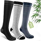 SONORAN Bamboo Viscose Compression Socks for Women & Men (3 Pairs) 15-20 mmHg Knee High Support for Nurses, Travel, Pregnant