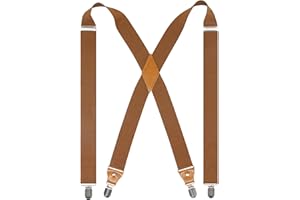 Doloise Adjustable Elastic X Back Style Suspenders for Men's and Women's With Strong Metal Clips