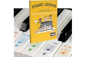 QMG Color Piano and Keyboard Stickers and Complete Color Note Piano Music Lesson and Guide Book for Kids and Beginners; Designed and Printed in USA
