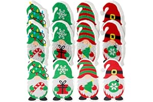 Layhit 12 Pcs Christmas Dish Sponges Cute Kitchen Non Scratch Scrub Sink Sponges Wood Pulp Reusable Household Cleaning Cloth for Kitchen Dishes Furniture(Gnome)
