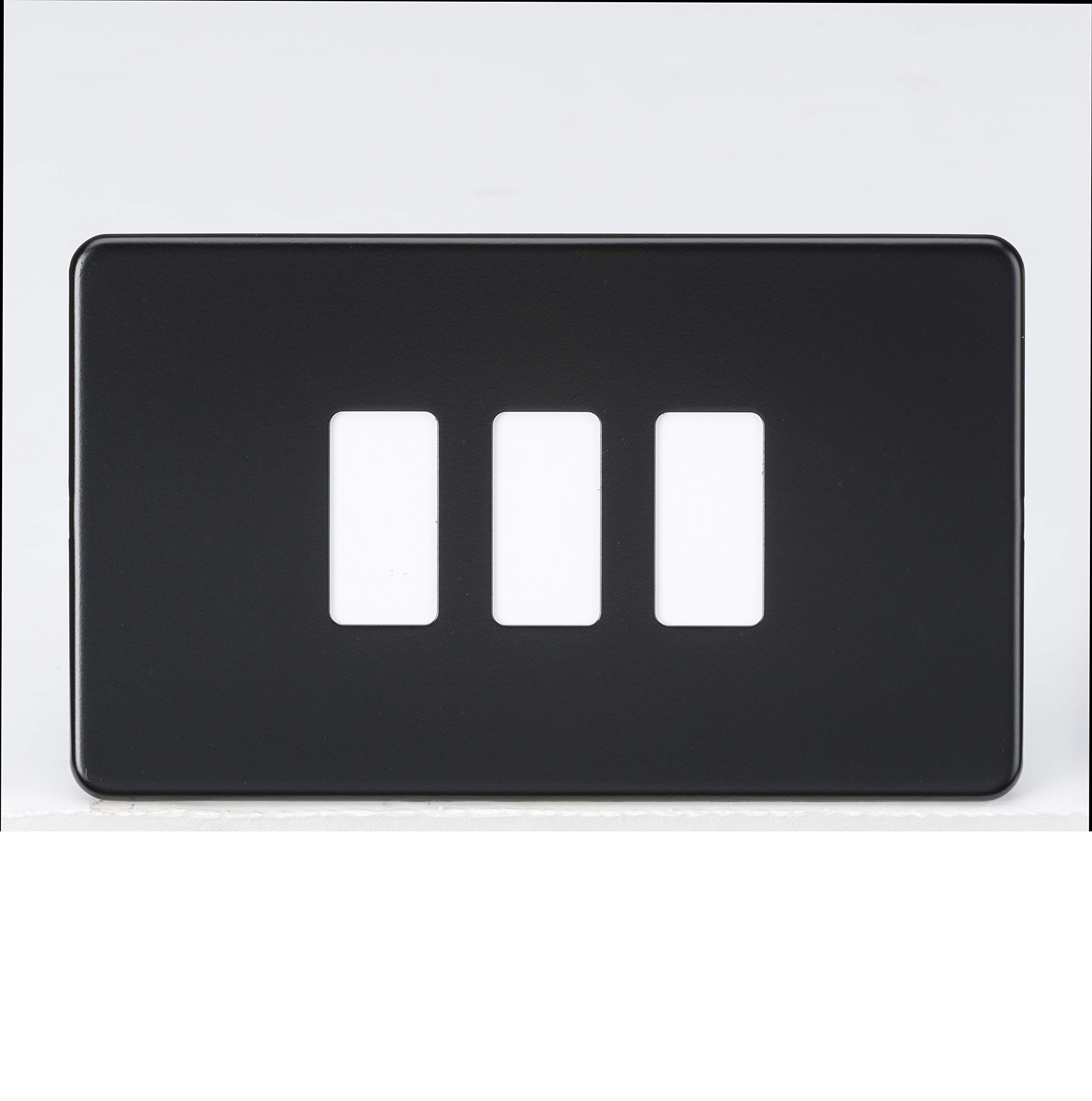 Screwless 3G grid faceplate - matt black