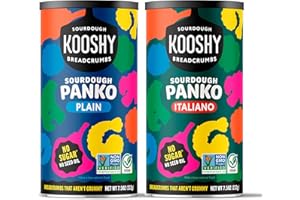 Kooshy Croutons | Vegan & Dairy Free Panko Bread Crumbs | Non GMO Sourdough Breadcrumbs for Cutlets, Vegetables, Meatballs, Meatloaf,Mac and Cheese & More (Variety Pack | 7.5 oz / 2 Pack)