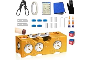 Northlet 11-in-1 Aluminum Alloy Pool Cue Tip Shaper, Pool cue Tips Replacement kit, Billiards Accessories Tool, Pool Stick Tips, Pool Table Accessories for Replacement and Shaping Cue Tips (Blue)