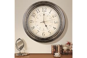 COOLNIGHT Wall Clocks for Living Room Decor & 12 Inch Large Clock Wall Decor, Keep-Accurate-Time Reloj de Pared para Sala,Easy to Read+15dB Quiet Vintage Clocks for Living Room,Wall Clocks for Living Room Decor