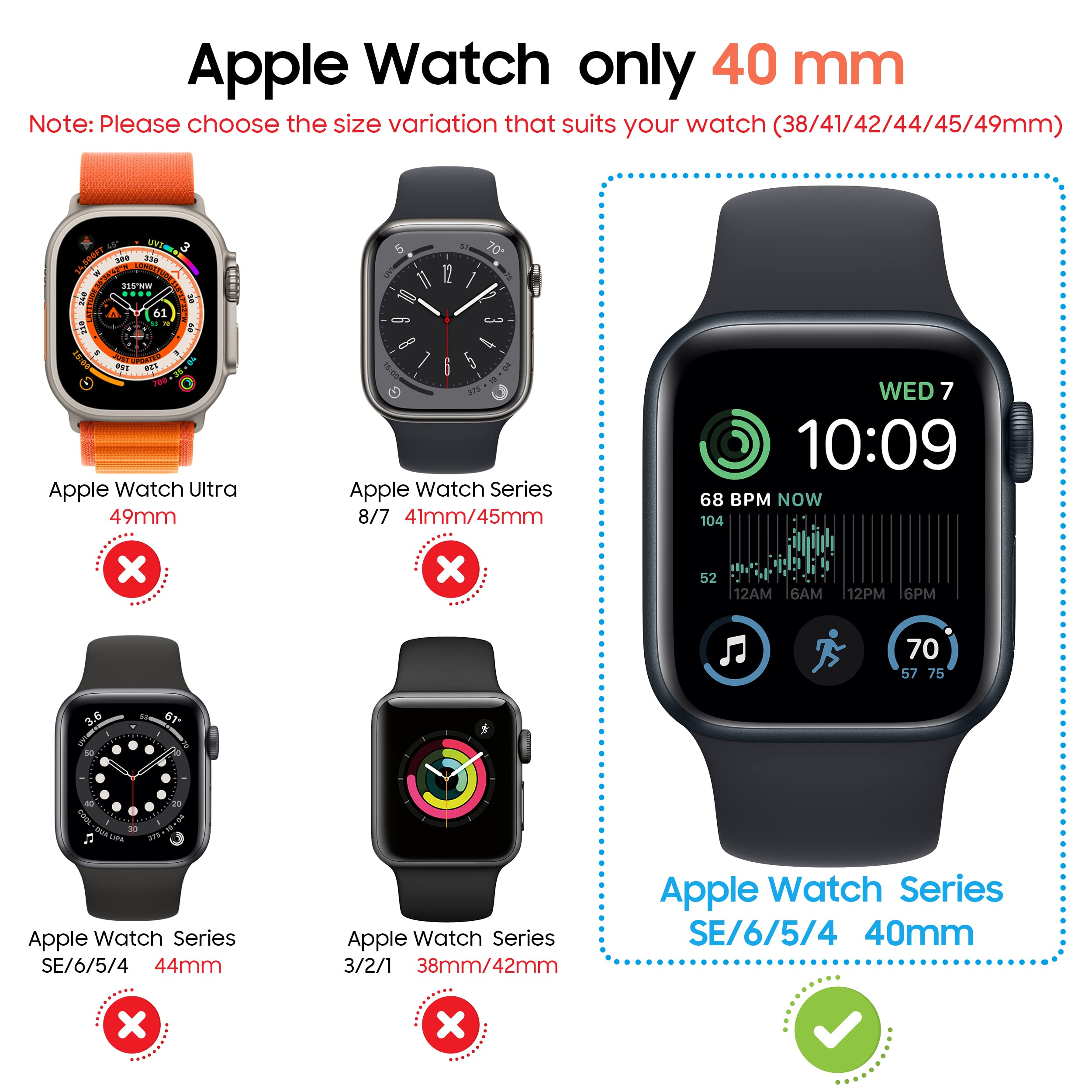 Diruite 2-Pack for Apple Watch Series