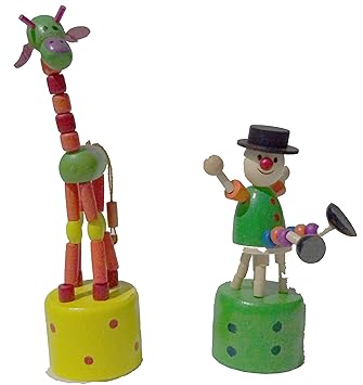 Handcrafted Wooden Giraffe and Joker Combo Doll, Premium Toy - Jodi (Assorted and Multicolored)
