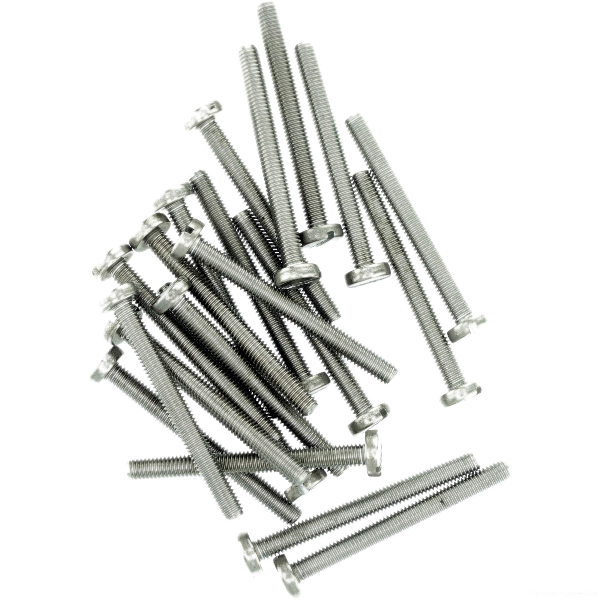 M2.5 (2.5mm x 5mm) Slot Pan Machine Screw (Bolt) - Stainless Steel (A2) (Pack of 20)