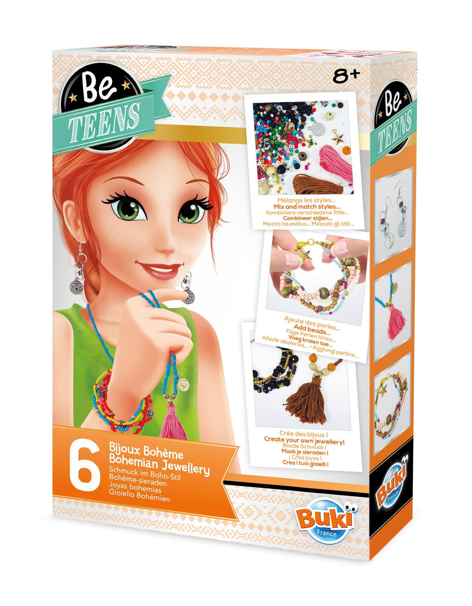 Buki France Be Teens Bohemian Jewellery Making Gift Set. Jewellery Making Kit. Create Bracelets & Necklaces with Instructions & Accessories. Arts & Crafts for Kids. Suitable for Boys & Girls 8+