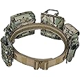 BOMTURN Tactical Battle Belt with Pouches Accessories Law Enforcement Duty Combat Military Utility Police Belt 8ps