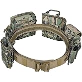 BOMTURN Tactical Battle Belt with Pouches Accessories Law Enforcement Duty Combat Military Utility Police Belt 8ps