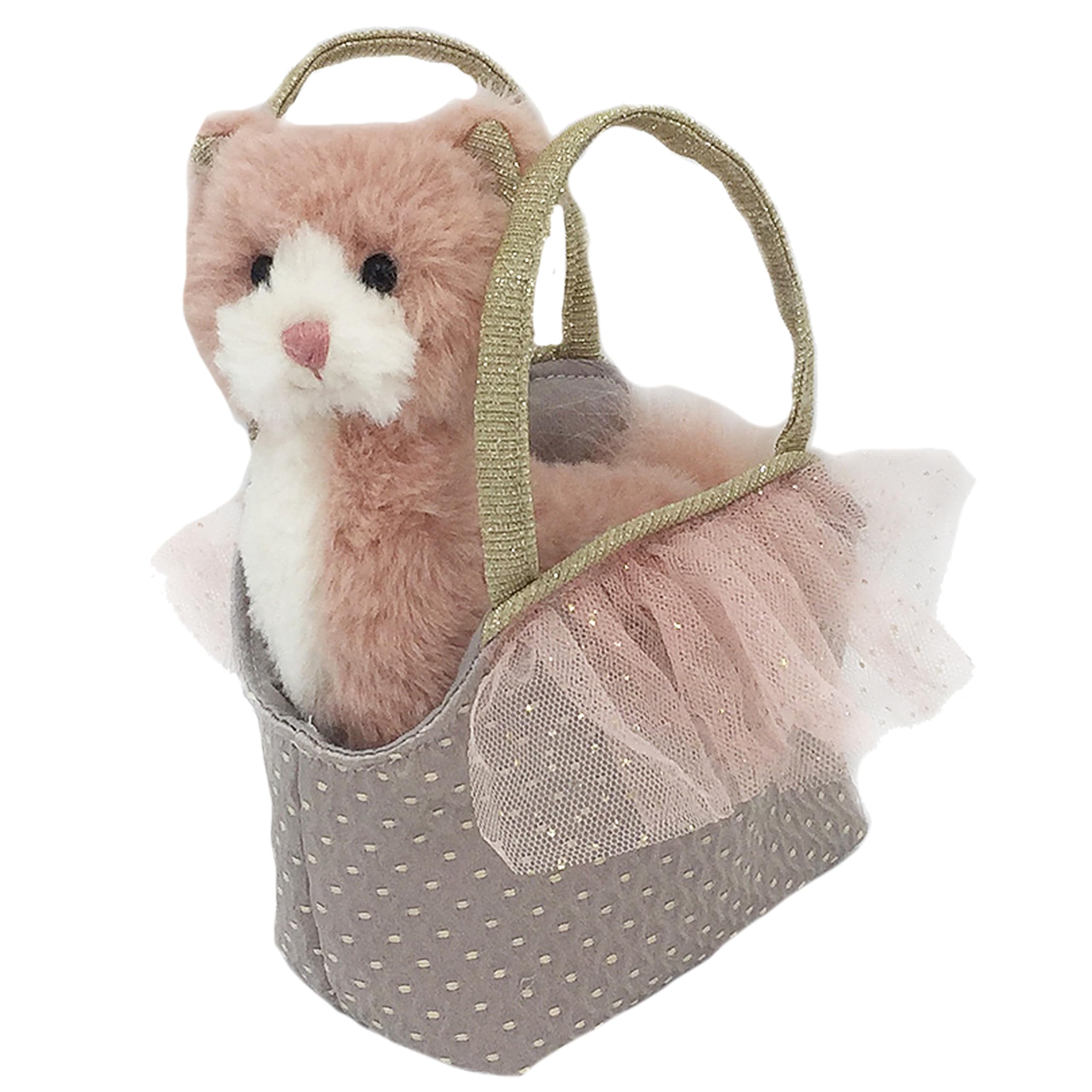 MON AMI Callie Kitty Plush Toy & Purse Set โ 7-Inches Cat Stuffed Animal with Carry Bag | Soft Plush Kitty in Satin Purse | Cute for All Ages