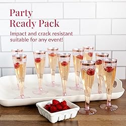 Prestee Set of 24 Plastic Champagne Flutes