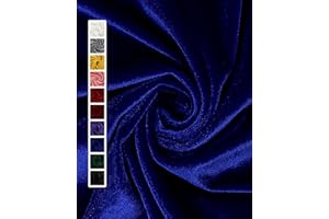 HOTGODEN Stretch Velvet Fabric by The Yard: Royal Blue 63" Wide 1 Yards 95% Polyester 5% Spandex Velvet Fabric for DIY Sewing, Upholstery, Apparel, Costume, Craft