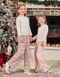 Arshiner Pajama Pants for Girls Long Sleep Plaid