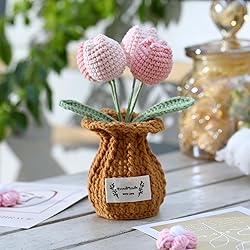 YOOJEE Crochet Flower Pot Thank You Crochet Gifts