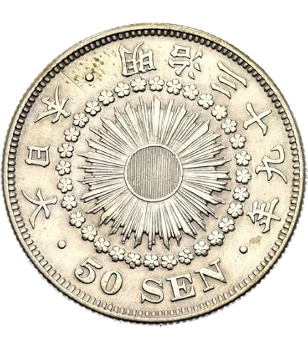 1964 1000 Yen Japanese Silver Coin I Mt. Fuji Covered With Cherry