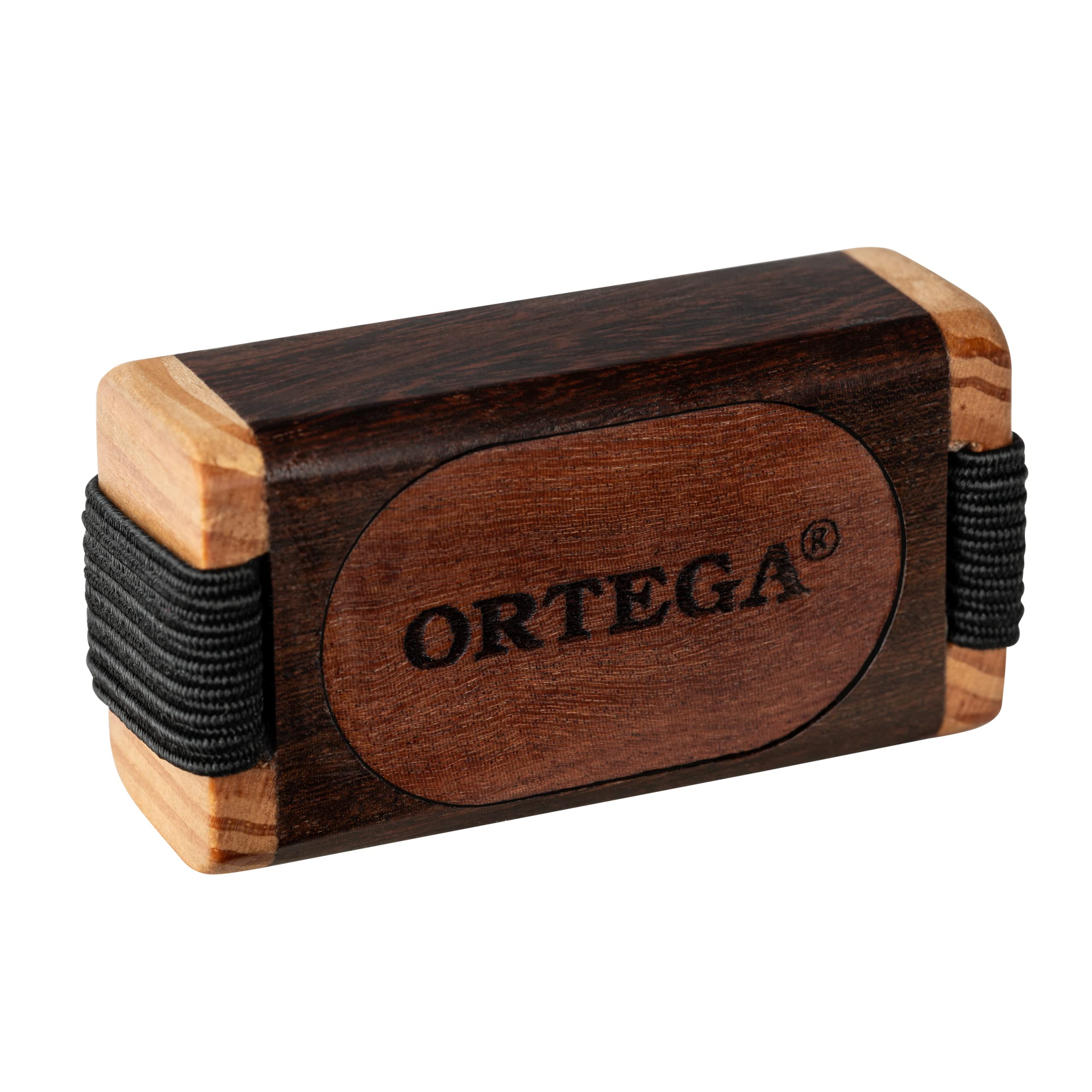 Ortega Guitars Finger Shaker Small - Sound Effect Series - Large Finger Shaker - Cassia, Cedar, and Tigerwood, Dark Brown (OFSW-L)