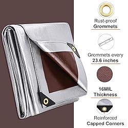 Patiobay Tarp 10x20FT, 16 Mil Large Tarp, Tarps