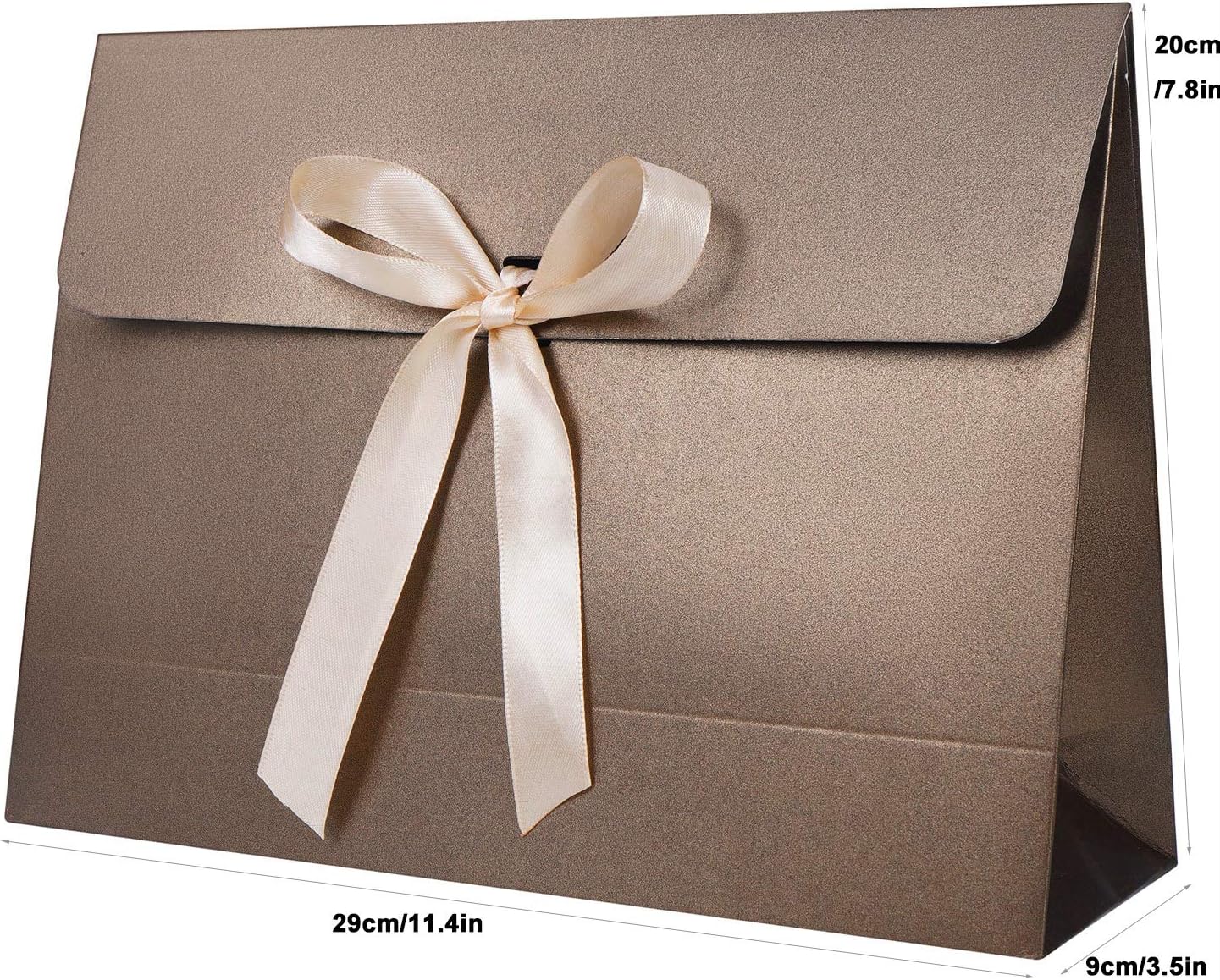 10Pcs Large Envelope Gift Box Present Bag, Cardboard Gift Box 29 * 20 * 9 cm with Lid & Satin Decorative Ribbon - Image 5
