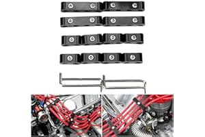 ANYDUCK Spark Plug Wire Separator Divider Kit Holder Organizer and Protector Tool for 8mm 9mm 10mm 10.5mm HEI Ls1 Ls2 Sbc Bbc 350 454 High Performance Spark Plug Wire Loom Black