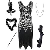 PrettyGuide Women's 1920s Flapper Dress Vintage Swing Fringed Gatsby Roaring 20s Dress