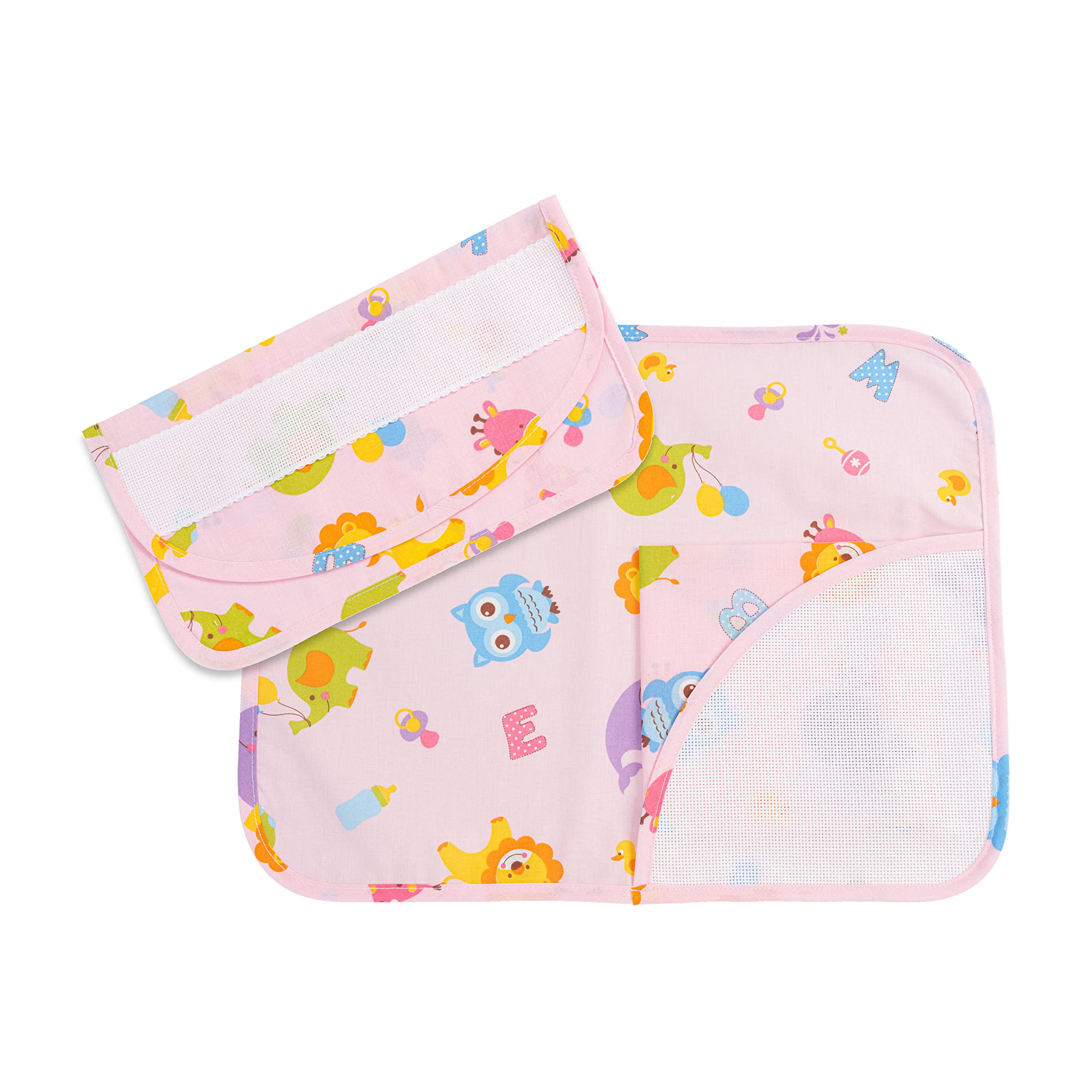 Filet Breakfast Set for Kindergarten Cotton Placemat with Napkin and Napkin Bag with Embroidered Aida Canvas Insert 100% Made in Italy - 200 g