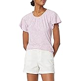 Amazon Essentials Women's Regular-Fit Short Flutter Cape Sleeve Crewneck T-Shirt
