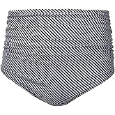 Tempt Me Women High Waisted Bikini Bottom Retro Ruched Swim Bottom Shirred Tankinis Brief