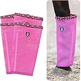 CareMaster Fine Mesh Fly Boots Loose Fitting &amp; Non-Slip Horse Fly Leggings Fleece Air Flow (Set of 4)