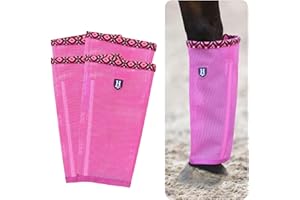 CareMaster Fine Mesh Fly Boots Loose Fitting & Non-Slip Horse Fly Leggings Fleece Air Flow (Set of 4)