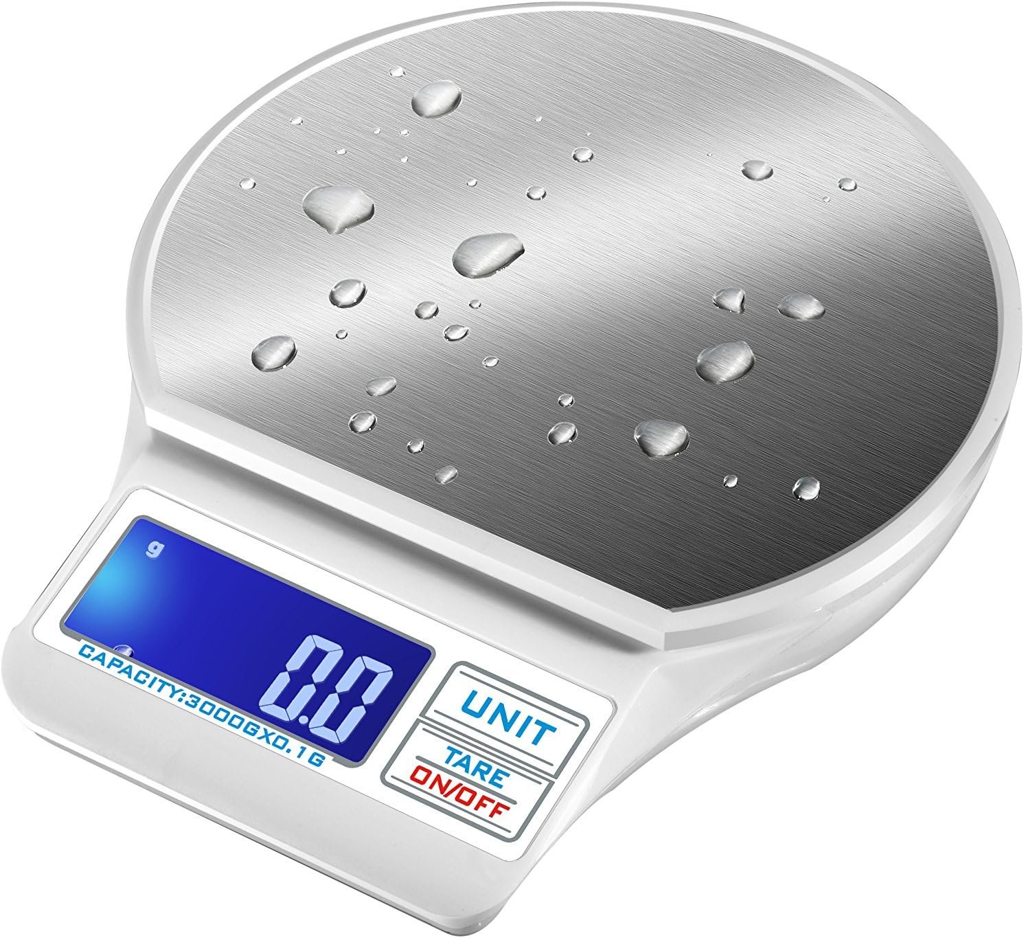 Lovinglove Multifunction Waterproof Digital Kitchen 3kg X 0.1g(6.6 Lbs) High Accuracy Food Scale, Silver