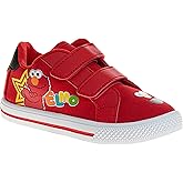 Sesame Street Elmo Strap Sneakers for Boys - Kids Lightweight Athletic Breathable Running Tennis Shoes Size 5-10 Toddler 11 Little Kid