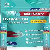 HydroMATE Electrolyte Powder Sugar-Free Hydration Packets Black Cherry 30 Sticks