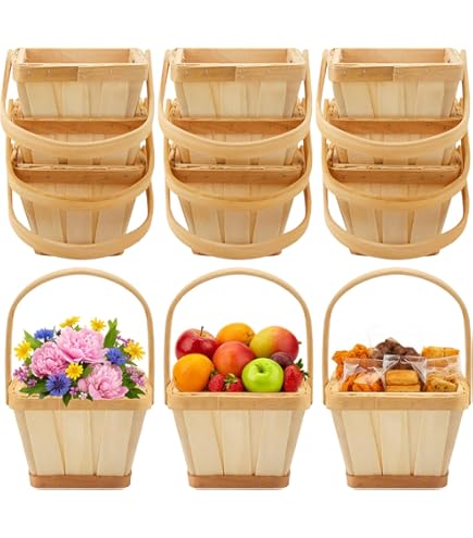 Fun Express Easter Basket Bulk 12 Pack - Small Square Bamboo Easter Baskets For Kids | Colorful Decorative Mini Baskets For Easter Egg Hunt, Classroom Parties & Spring Celebrations | 3.5x3.5x3 - View #10