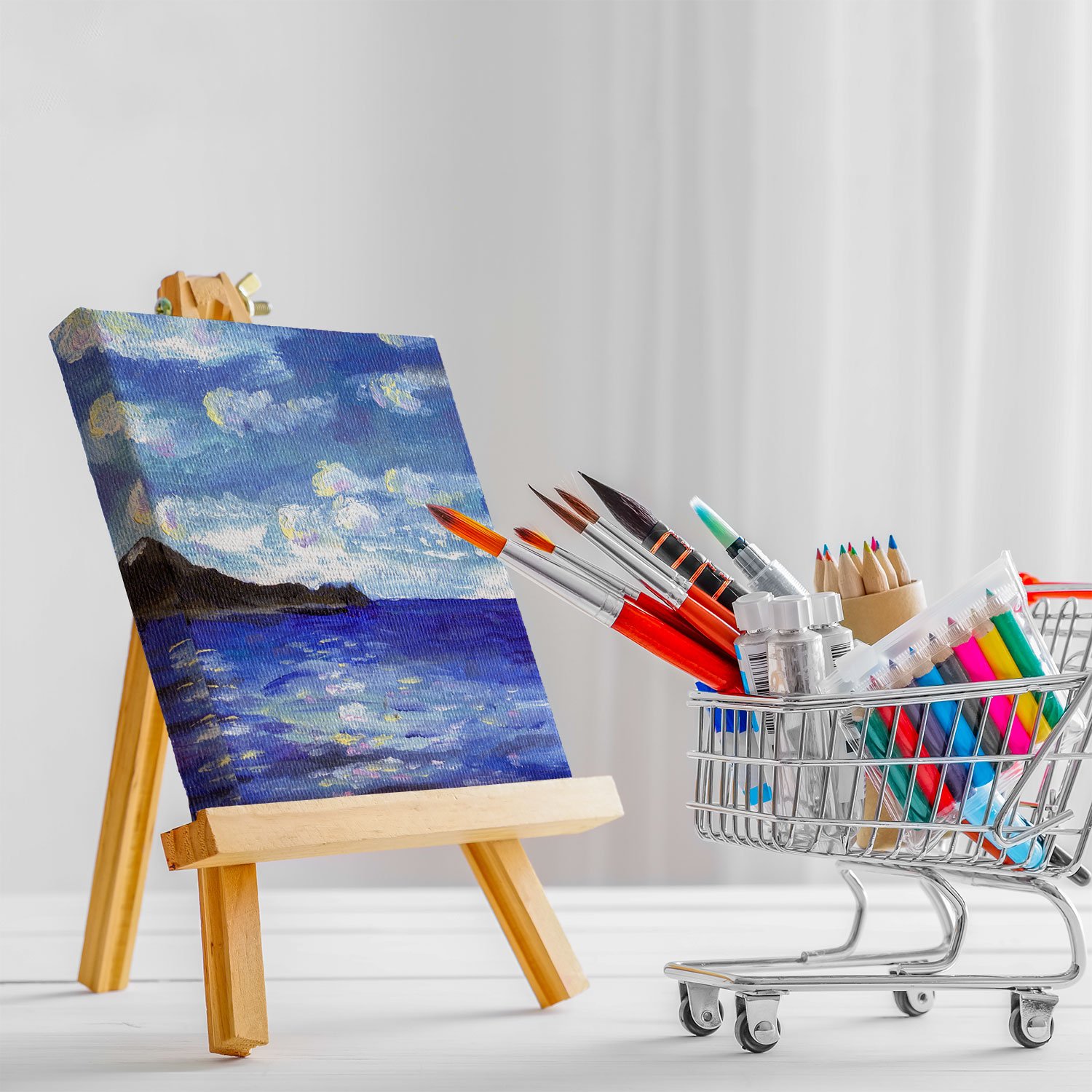 US Art Supply 4 x 4 Mini Professional Primed Stretched Canvas 1Pack of