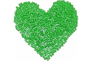 Yowamho 3000Pcs Beads Fuse Beads - 5mm Green Melting Beads for Crafts, Hama Beads Bulk Refill Kit.