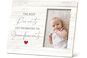 SRADMO Grandparents Picture Frames,Grandkids Photo Frame,The Best Parents Get Promoted To Grandparents Picture Frame,Baby Grandpa Grandma Photo Frame 8x10,Grandparents Baby Announcement Gifts（White-2）