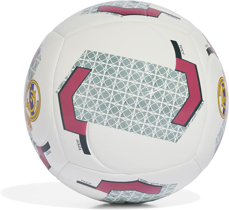 Bola de Recreação Adulta Unissex Real Madrid Home Club, Branca/Aurora Ivy, 5