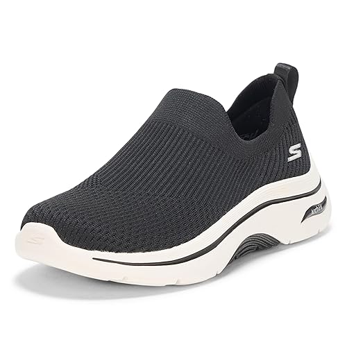 Skechers Women's Go Walk Arch Fit 2.0-Paityn Sneaker, Black/White, 5.5